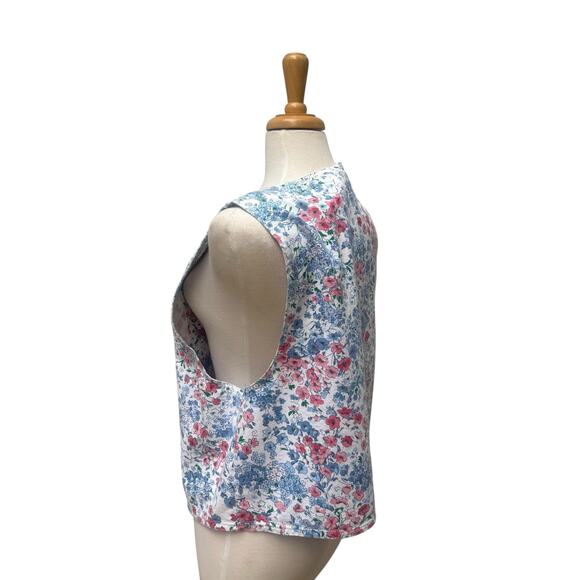 VTG Floral Denim Jean Vest Sz L Vivaldi Country Western Grandmacore Coquette - Picture 4 of 10